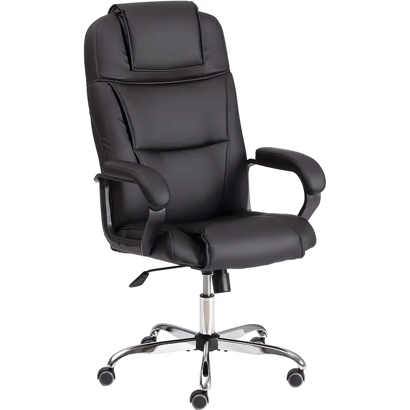 Кресло для руководителя Easy Chair Priority черное (экокожа, металл) Easy Chair за 29520 ₽ купить c бесплатной доставкой в ЛНР, ДНР, Херсон, Запорожье интернет-магазине ПСБ Маркет